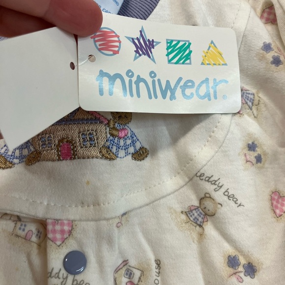 Miniwear Cream and Purple Woodland Footies - Picture 3 of 10